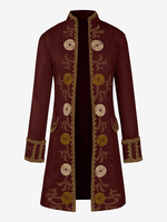 Costumi vintage da uomo soprabito a maniche lunghe in jacquard reale