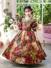 Costumi vittoriani rococò Abito con stampa floreale colorata Abito retrò da ragazza