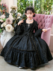 Costumi vittoriani rococò Abito retrò nero Costume da ragazza Abito da ballo in maschera