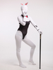 Costumi Zentai per adulti Sexy Playboy Bunny Bianco Lycra Spandex Color Block Costumi per tutto il corpo