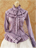 Cotone dolce Lolita camicetta maniche lunghe Ruffles Stand collare