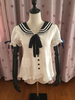 Cravatta bicolore cotone increspato Lolita camicia per le donne