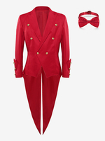 Cravatta in poliestere con bottoni vintage rossi maniche lunghe costumi retrò per uomo
