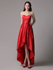 Cuore rosso raso abito con gonna a pieghe High-Low