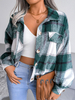 Giacca da donna Colletto rovesciato Bottoni Plaid Poliestere Cotone Capispalla invernale calda
