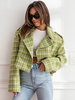 Giacca da donna in poliestere scozzese con colletto couverture