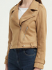 Giacca da moto Deep Grey Zip Up Turndown Collar Boyfriend Style Slim Fit Manica lunga Casual Primavera Autunno Biker Capispalla per donna