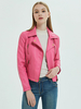 Giacca da moto in ecopelle Magenta PU Colletto rovesciato Zip up Slim Fit Risvolto Primavera Autunno Biker Capispalla da donna