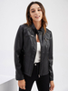 Giacca da moto in ecopelle per donna Capispalla da motociclista slim fit con cerniera primavera autunno in PU per donna