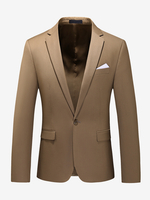 Giacca da uomo Blazer da completo Khaki Slim Fit Blazer con un bottone Elegante giacca da matrimonio chic
