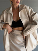 Giacca in ecopelle Colletto rovesciato in pelle PU Zip up tinta unita Oversize vestibilità rilassata Capispalla casual primavera autunno per le donne