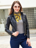 Giacca in ecopelle nera con cappuccio in PU con zip a vita alta Primavera Autunno Slim Fit Street Biker Capispalla per donna