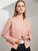 Giacca in ecopelle rosa PU colletto alla coreana Rivetto con cerniera Primavera Autunno Street Biker Capispalla per donna
