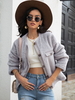 Giacca in finta peluche Cappotto grigio manica lunga girocollo vestibilità comoda con bottoni casual Autunno Inverno Teddy Capispalla per donna