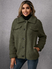 Giacca in finto peluche verde scuro in finto pile di agnello colletto con risvolto manica lunga bottone primavera autunno Teddy cappotto capispalla per le donne