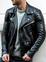 Giacca in pelle da uomo Casual Moto Autunno Giacca in pelle nera moda PU