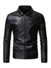 Giacca in pelle per uomo Casual Moto Autunno in pelle PU Giacca moda nera