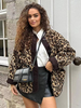 Giacca leopardata con tasche e bottoni giacche casual autunnali primaverili da donna