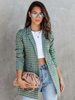 Giacca Midi Blazer Verde Plaid Colletto Turndown One Button Manica Lunga Risvolto British Style Primavera Autunno Chic Street Capispalla Per Le Donne
