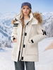 Giacca parka con cappuccio con collo in pelliccia sintetica imbottitura in cotone cerniera capospalla invernale caldo per donna 2025