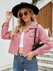 Giacche da donna Colletto rovesciato Bottoni casual Capispalla rosa da campo