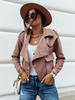 Giacche da donna Colletto rovesciato Giacca corta casual rosa scuro con bottoni sul davanti