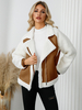 Giacche da donna collo rovesciato cerniera stile streetwear chic giacca invernale color albicocca intenso