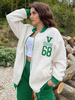 Giacche da donna Color Block Zipper Boyfriend Street Wear Giacca verde da donna