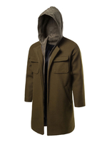 Giacche da uomo Cappotti Collo alto Con cappuccio Maniche lunghe Opere darte Casual Hunter Green Fashion Cappotti