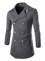 Giacche da uomo Cappotti Collo alto Maniche lunghe Opera darte Casual Grigio Moderno Cappotti medi