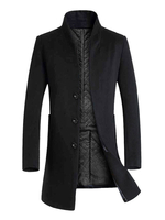 Giacche da uomo Cappotti Collo alto Maniche lunghe Opera darte Casual Nero Cappotti intelligenti