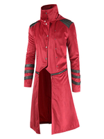 Giacche da uomo Cappotti Collo alto Maniche lunghe Opere darte Casual Rosso Belli cappotti lunghi