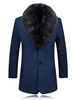 Giacche da uomo Cappotti Collo alto Maniche lunghe Vestibilità regolare Opera darte Casual Cappotto lungo invernale moda blu scuro scuro
