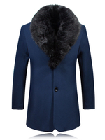 Giacche da uomo Cappotti Collo alto Maniche lunghe Vestibilità regolare Opera darte Casual Cappotto lungo invernale moda blu scuro scuro