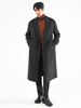 Giacche da uomo Cappotti Invernali Collo a V Risvolto Cappotto Lungo Nero in Lana