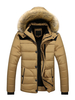 Giacche da uomo Casual Daily Casual Stand Collar Maniche a maniche lunghe con cappuccio Khaki Puffer Coats