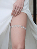 Giarrettiera da sposa in seta bianca con lacci da sposa