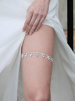 Giarrettiera da sposa in seta bianca con lacci da sposa