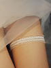 Giarrettiera da sposa per giarrettiere da sposa con strass in poliestere bianco
