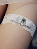 Giarrettiera da sposa per giarrettiere da sposa in pizzo di poliestere bianco