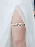 Giarrettiera da sposa per la sposa Giarrettiera da sposa in cristallo di crêpe elasticizzato biondo