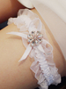 Giarrettiera sposa per la sposa Organza bianco Metallo Dettagli giarrettiere nozze