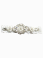 Giarrettiere da sposa con splendidi strass in pizzo