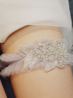Giarrettiere per matrimonio Giarrettiere per strass in poliestere argento