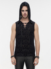 Gilet da uomo Rock Punk senza maniche in maglia di seta cava costumi top