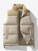 Gilet imbottito da uomo senza maniche con collo alto per esterni