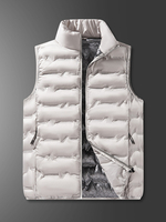 Gilet imbottito senza maniche con collo alto da uomo per esterni