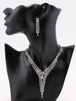 Gioielli da sposa in argento Set Orecchini Collana Nappe Accessori da sposa