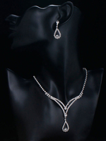 Gioielli da sposa in argento Set Orecchini pendenti Collana da sposa Accessori
