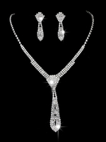 Gioielli da sposa in argento Set Orecchini pendenti Collana da sposa Accessori